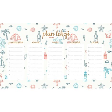 Plan de lección magnético Elementos marinos 45 x 26 cm