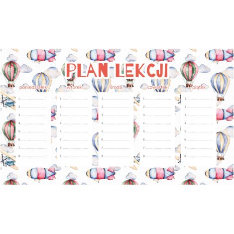 Plan de lección magnético Globos Dirigibles y Aviones 45x26CM