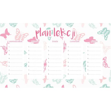 Plan de lección magnético Mariposas dulces 45x26CM