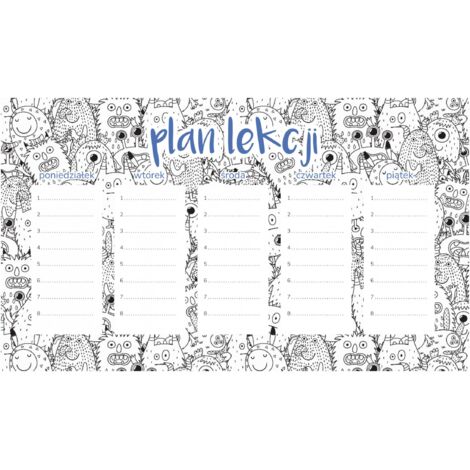 Plan de lección magnético Monster Group 45 x 26 cm