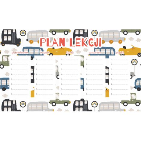 Plan de lección magnético para niños: Coches de colores (30 x 17,5 cm)