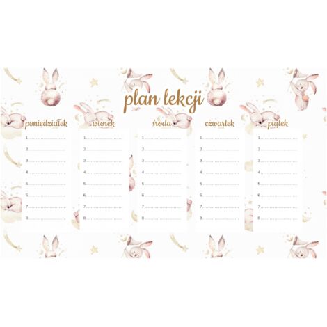 Plan de lección magnético para niños: Conejo lindo (45 x 26 cm)
