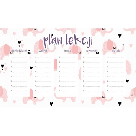 Plan de lección magnético para niños: Elefantes enamorados (30 x 17,5 cm)