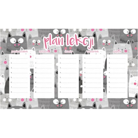 Plan de lección magnético para niños: Gatitos adorables (45 x 26 cm)
