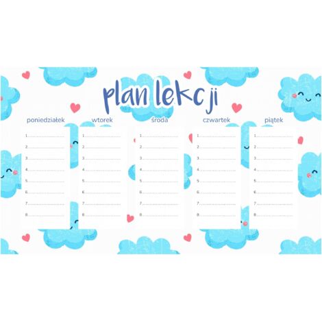 Plan de lección magnético para niños Nubes enamoradas 30x17.5CM
