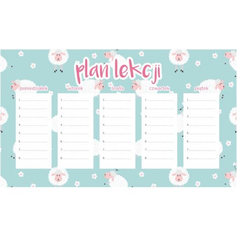 Plan de lección magnético para niños Oveja linda 30x17.5CM