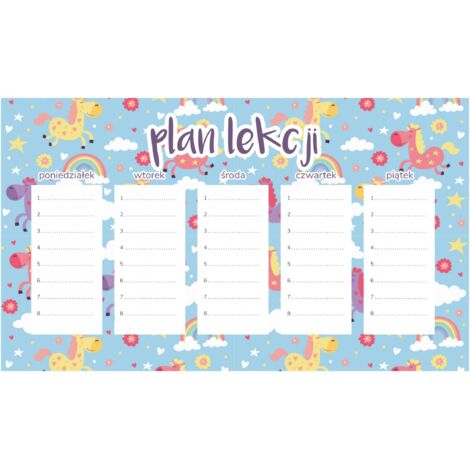 Plan de lección magnético: Ponis saltarines (30 x 17,5 cm)
