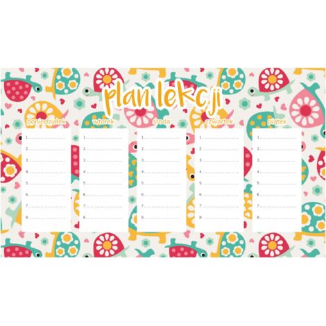 Plan de lección magnético Tortugas de colores para niños 30x17,5 cm