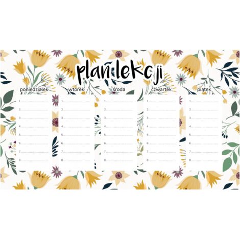 Plan de lección magnético Verano florido 45x26 cm