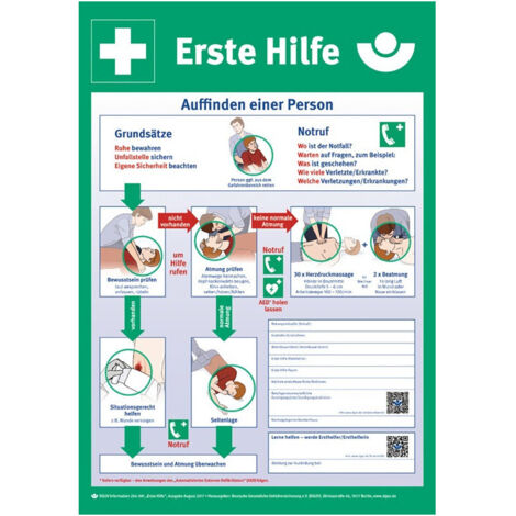 Plan de premiers secours selon l'information DGUV 204-001 L410xl590 mm - 9773K