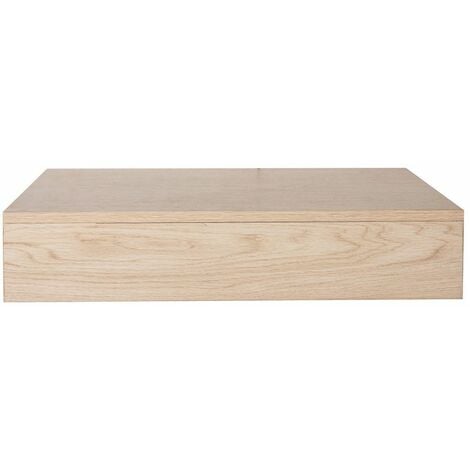 Plan de toilette suspendu pour vasque WILL - 60 cm - Ep. 12 cm + Equerres invisibles - Décor Chêne