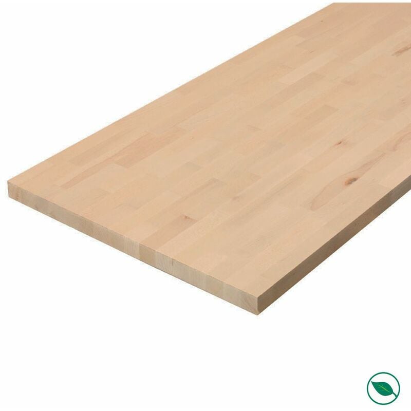 Plan de travail hêtre massif lamellé collé abouté 2500 x 650 x 38 mm - FSC100%
