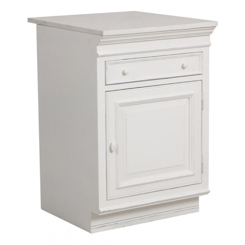 Plan de travail meuble bas 1 porte - Pierre - Blanc - Interior's