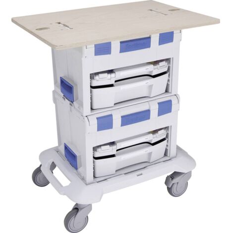 Plan de travail mobile léger 500x700x18 mm – Compatible L-BOXX et LS-BOXX – Socle roulant en option – Pour espaces de travail stables