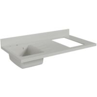 Plan de travail monobloc PlaniQuartz avec évier à gauche - 120cm SNOVA