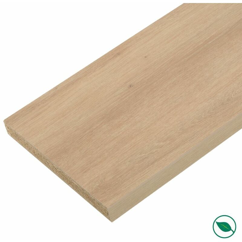 Plan de travail stratifié chêne clair 1850 x 610 x 28 mm - pefc 75%