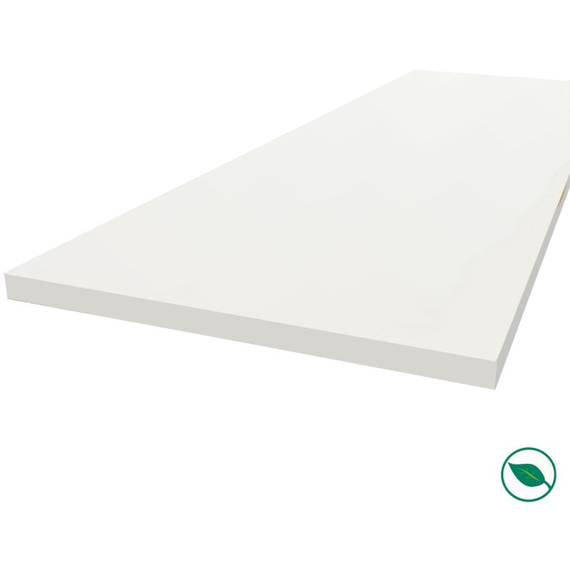 Forestea - Plan de travail stratifié hpl blanc 2000 x 650 x 38 mm fsc