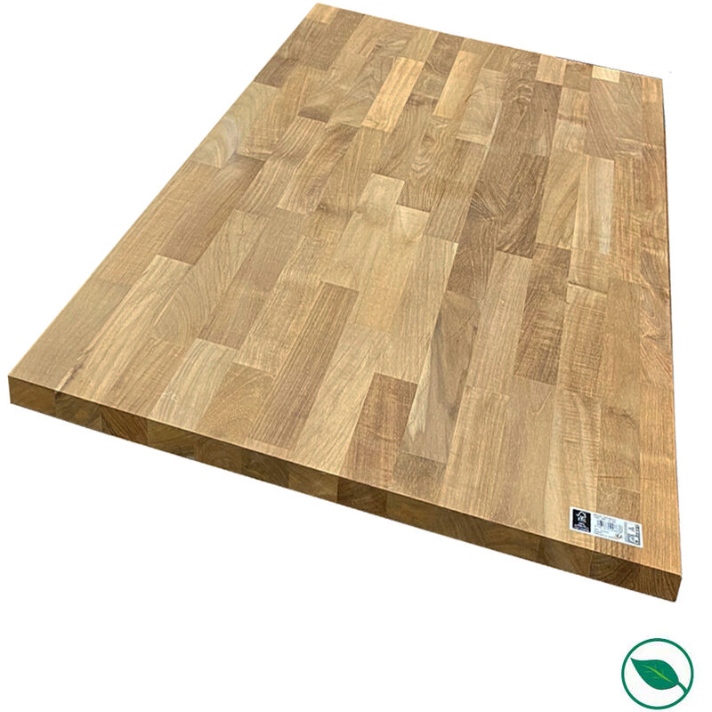 Plan de travail teck massif lamellé collé abouté 2000 x 650 x 26 mm - FSC 100%