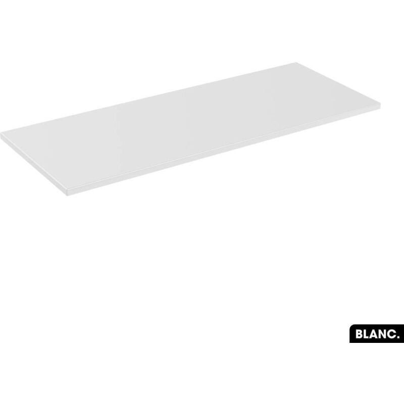 Otitec - Plan de vasque en bois blanc L.120 x P.46,5 x H.2 - Blanc