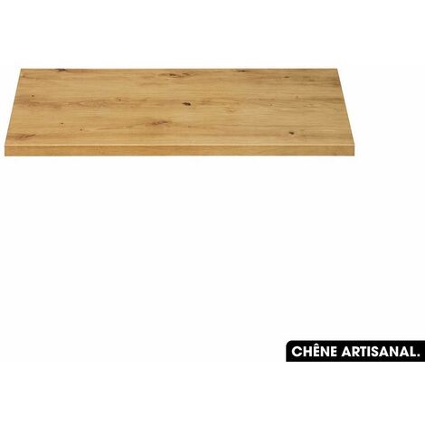 Plan de vasque en bois CHÊNE ARTISANAL L.60 x P.48 x H.2,5