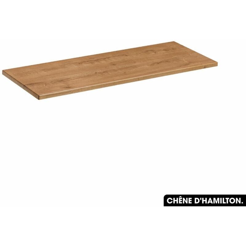 Otitec - Plan de vasque en bois chêne d'hamilton L.140 x P.47 x H.2,5 - Chêne d'Hamilton