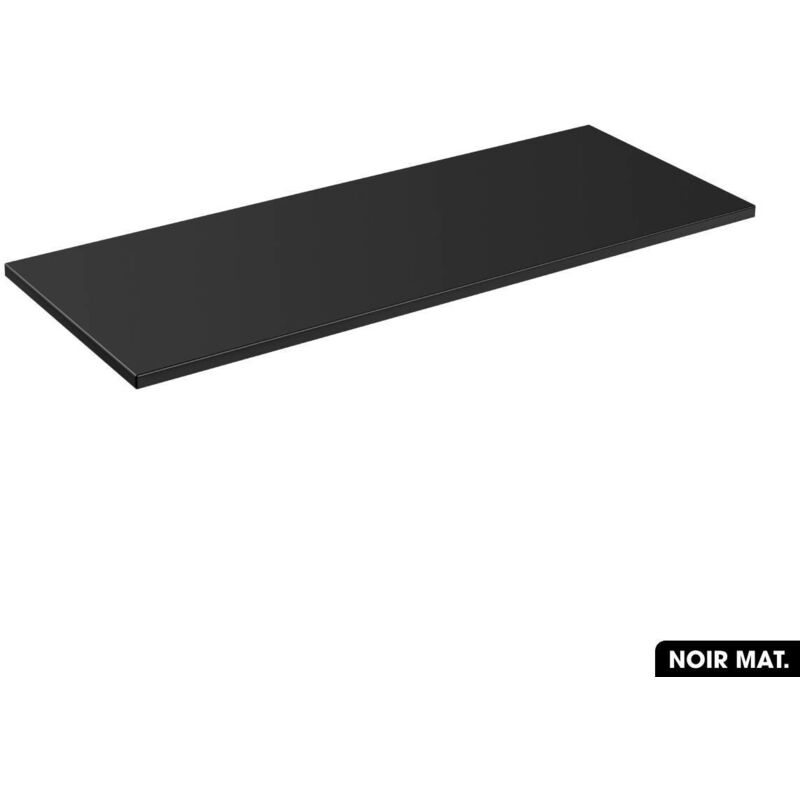 Plan de vasque en bois noir mat L.120 x P.46,5 x H.2 - Noir Mat