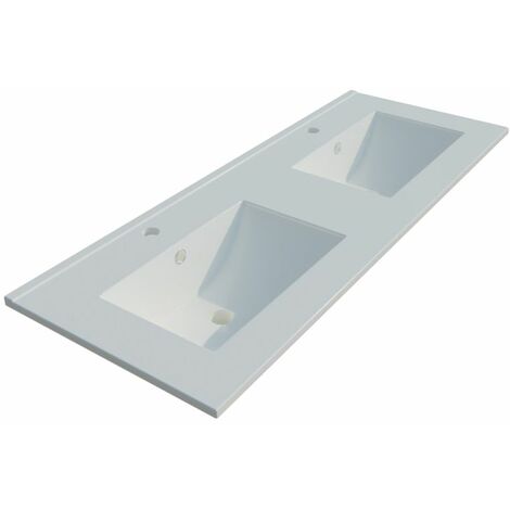 CUISIBANE Plan double vasque en céramique CERATOP - 120 cm