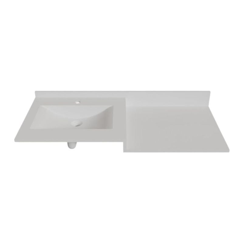 Plan vasque 120 cm en résine 1 vasque décentrée - atoll