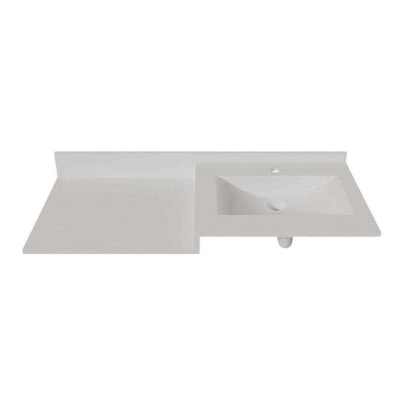 Plan vasque 120 cm en résine 1 vasque décentrée - ATOLL