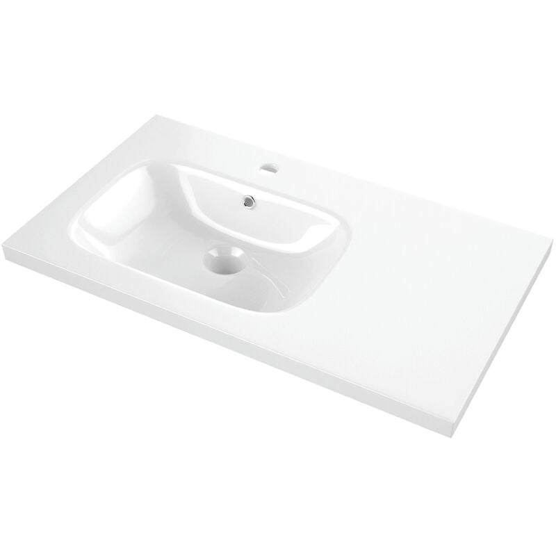 Anconetti - Plan vasque céramique Ancodesign excentré à gauche Pour meuble 120cm
