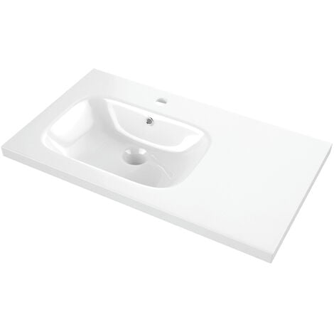 Plan vasque céramique Ancodesign excentré à gauche