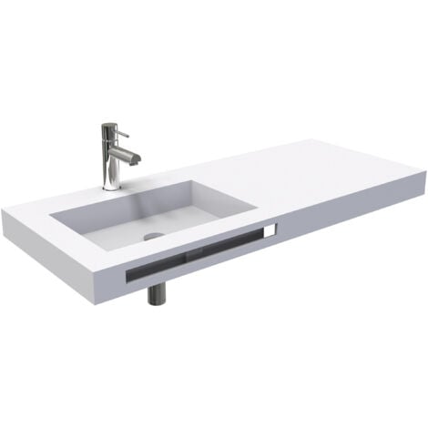 PLAN VASQUE GAUCHE LICEO 120CM SOLID SURFACE