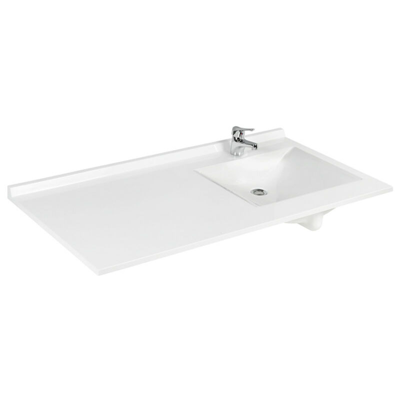 Plan vasque RESIPLAN - 141 cm avec vasque déportée à droite