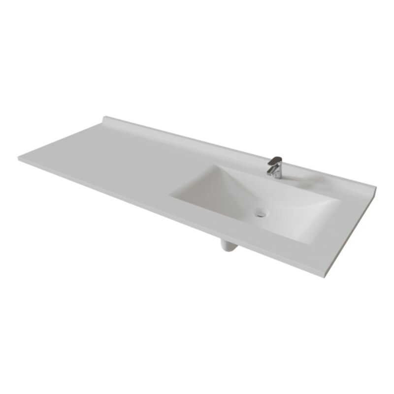 Cuisibane - Plan vasque resiplan - 151 cm avec vasque déportée à droite