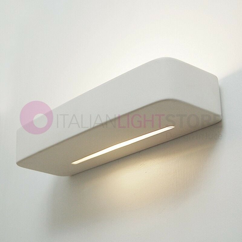 Image of Liberti Lamp Linea Ceramica - plana Applique Moderna Rettangolare in Gesso Colorabile plaster
