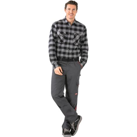 Planam Arbeitshose Bundhose Highline 2322 schiefer schwarz rot Gr. 60