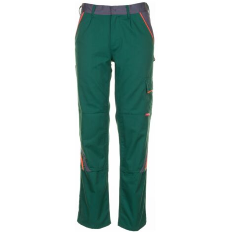 Planam Bundhose Visline, Gr. 70 grün/orange/schiefer