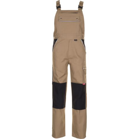 Planam Canvas 320 Latzhose khaki/schwarz 56