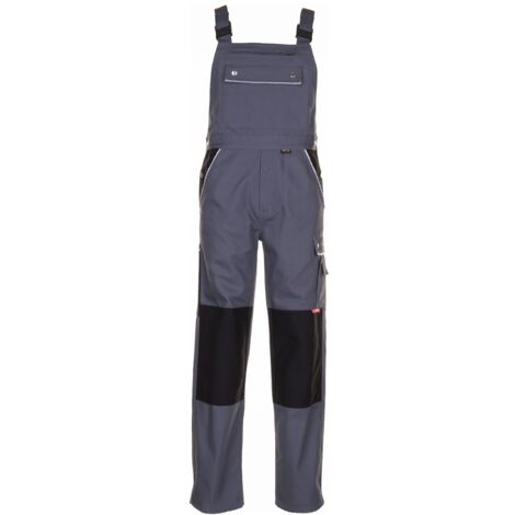 Planam Latzhose Canvas 320 Gr. 24 grau/schwarz