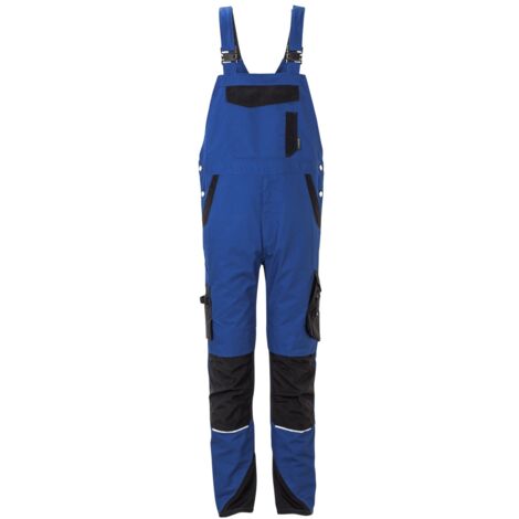 Planam Latzhose Norit Herren Gr. 52 kornblau/schwarz
