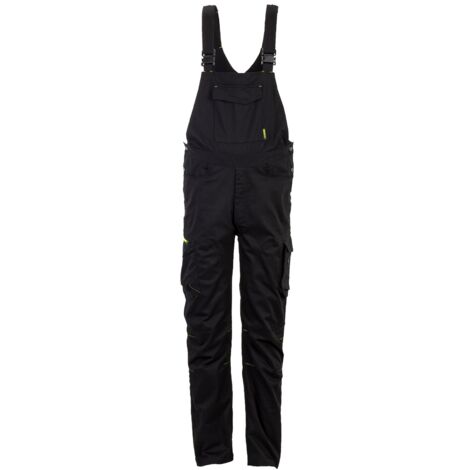 Planam Stretchline Latzhose schwarz 54