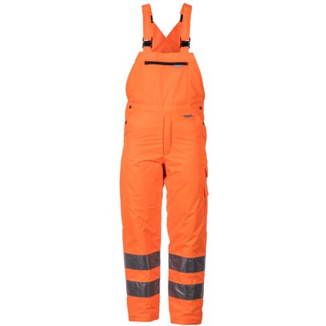 Planam Warnschutz Winterlatzhose uni Gr. S orange