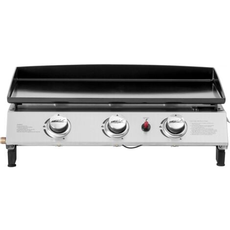 HABITAT ET JARDIN Plancha a gas 3 fuochi Jolly - 7,5 Kw - Grigio