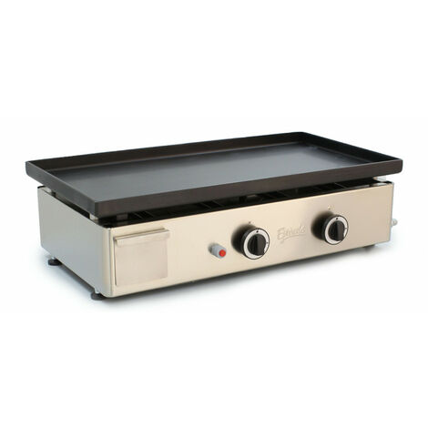 Plancha à gaz 2 brûleurs 3300W – Plaque acier laminé 75cm – Chaleur supérieure à 300°C – Pour 6 à 8 personnes