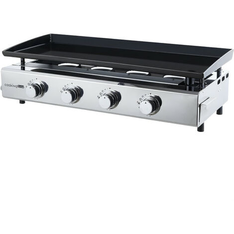 Plancha a gaz 4 feux Brasilia a poser - Acier émaillé - 84x41,4x19 cm