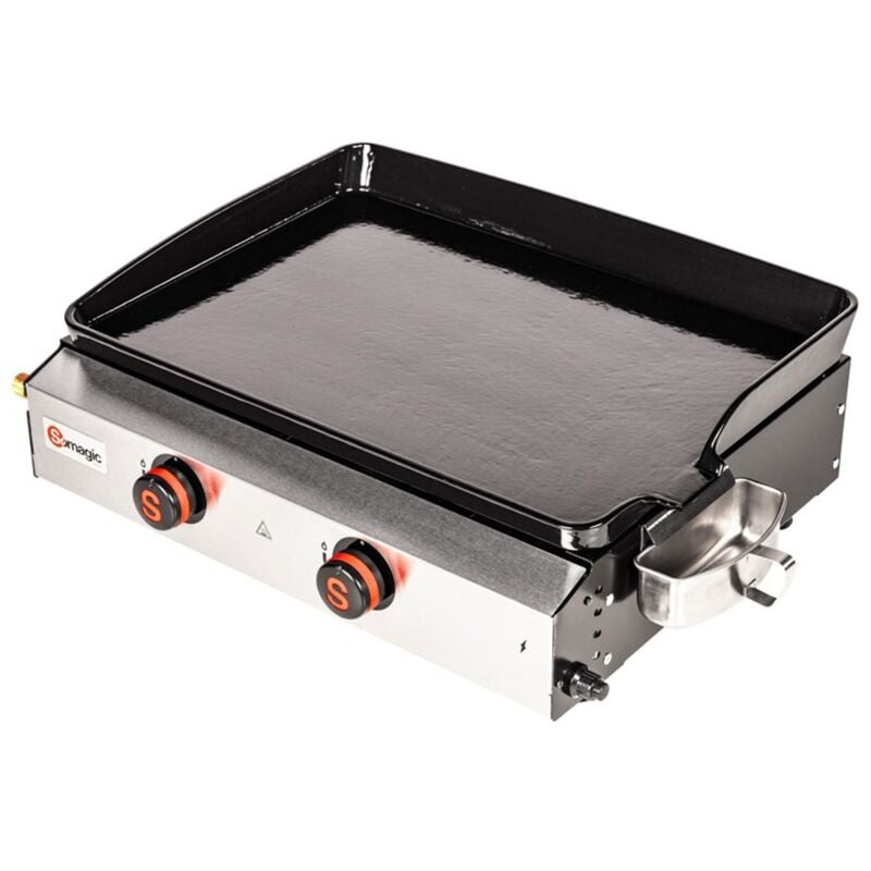 Plancha à gaz à poser 2 brûleurs donastia