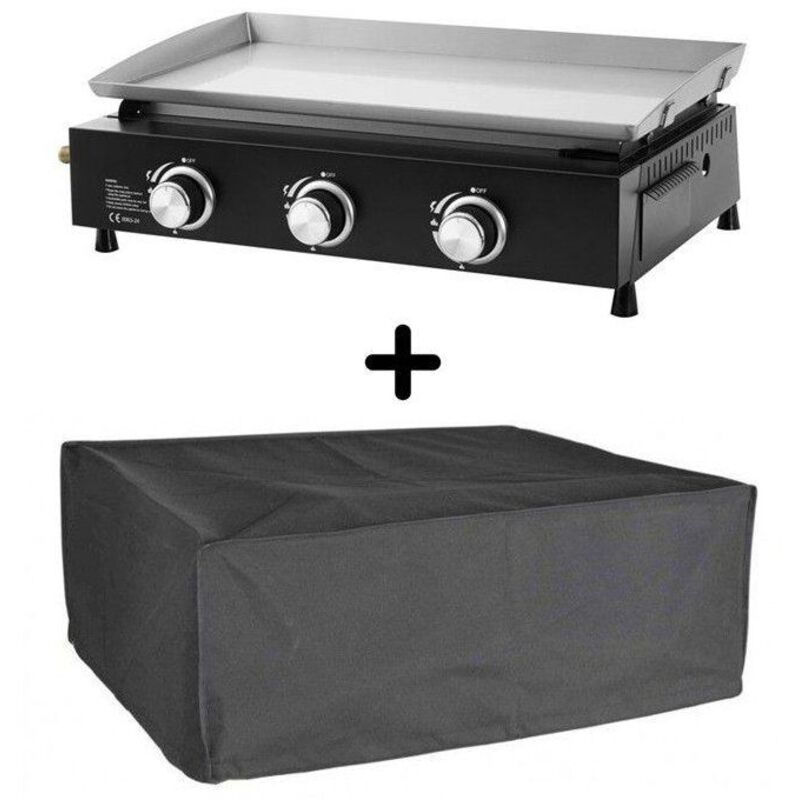 COOKINGBOX Plancha a gaz -  - Cuenca - 3 br&ucirc;leurs - Surface de cuisson : 61 x 35 cm - Cuve en acier