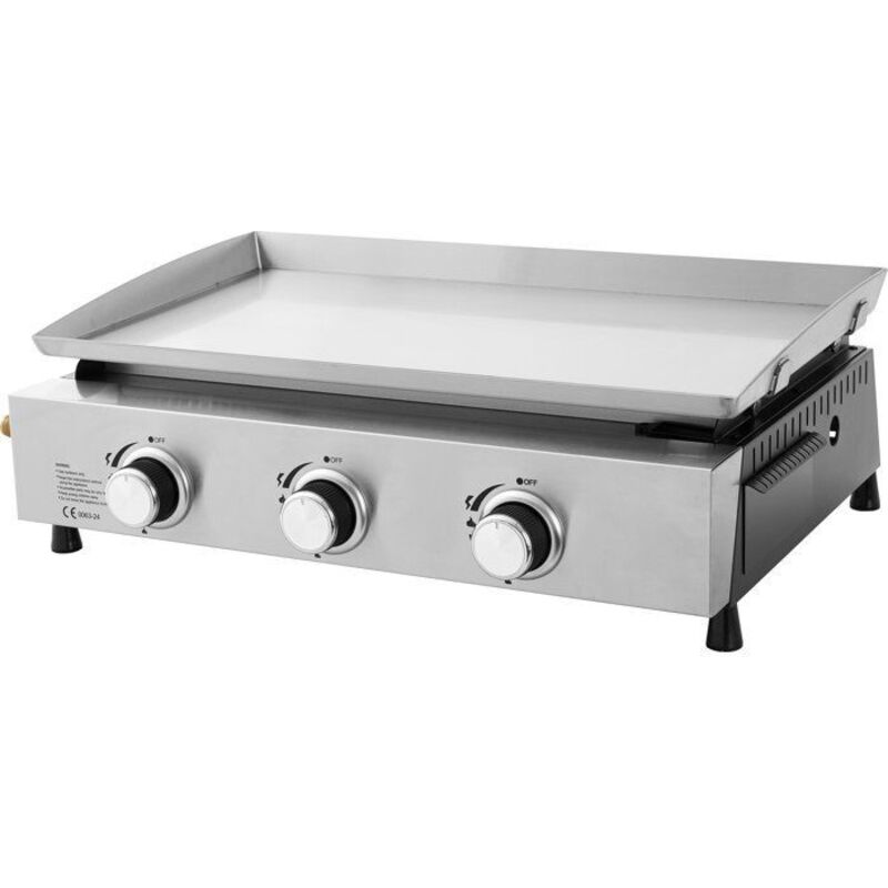 COOKINGBOX Plancha a gaz -  - Faro - 3 br&ucirc;leurs - Surface de cuisson : 61 x 35 cm - Cuve en acier - Acier inoxydable