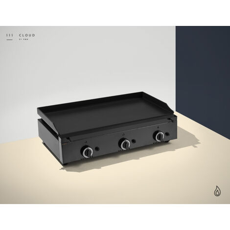 Plancha a Gaz Couleur Noire - 3 Brûleurs - Plaque Lisse 14 mm - 800 x 455 x 230 mm - Pinha2