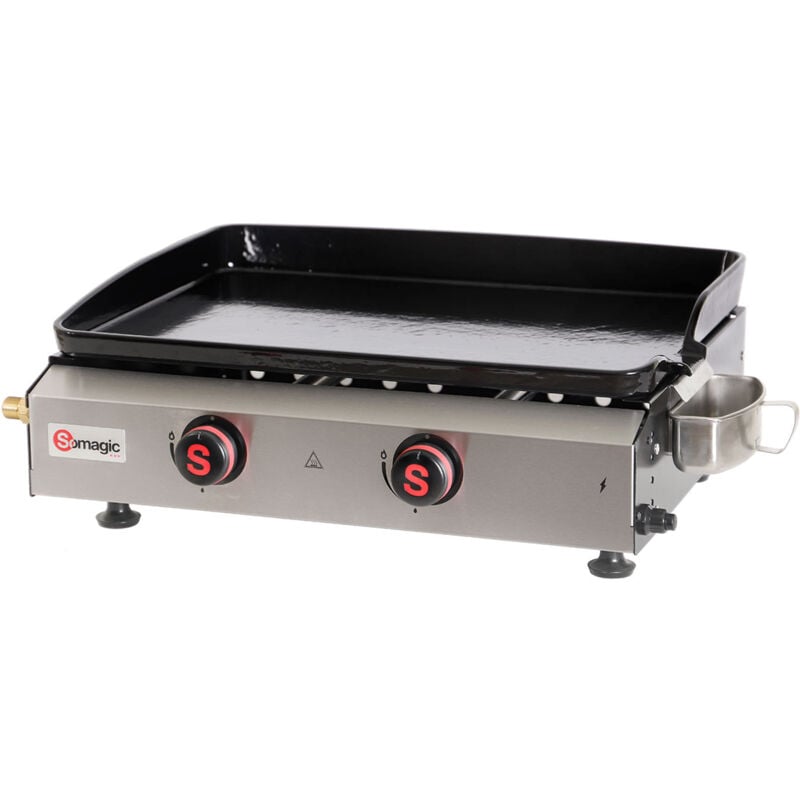 Plancha à gaz et à poser Noir 69.5x49x22.5 cm